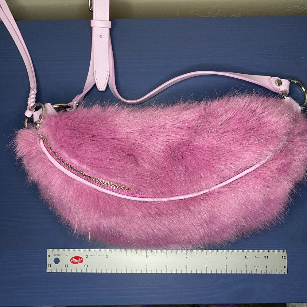Rebecca Minkoff Faux Fur Hip Bag in True Orchid - Picture 12 of 16